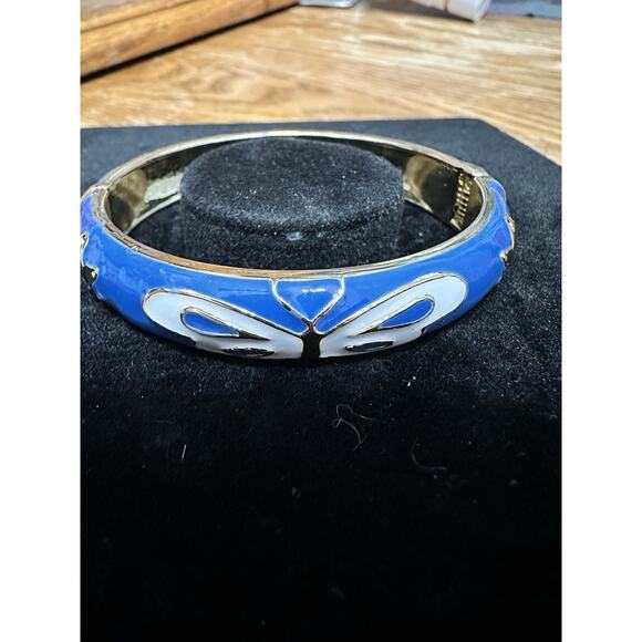 Sequin Nordstrom Multicolor Gold Tone Statement Enamel Bangle Bracelet # 113 - Picture 2 of 3